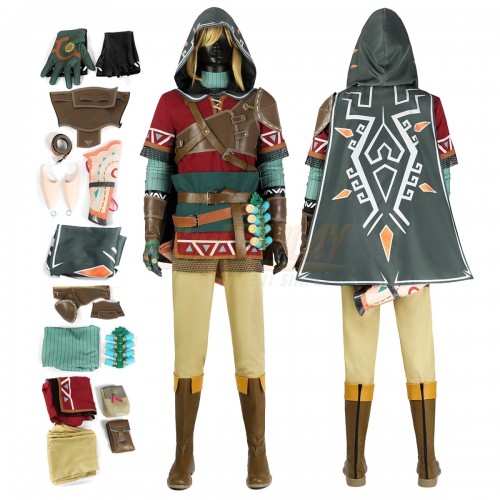 Link Hylian Tunic Cosplay Costume Zelda Hylian Hood Design Cosplay Suit