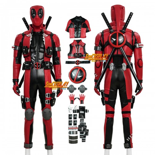 Marvel Rivals Deadpool Red Leather Cosplay Costume Top Level