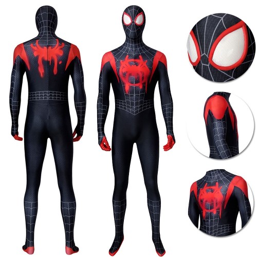Miles Morales Suit Spiderman Into The Spider Verse Cosplay Costumes Ver.3