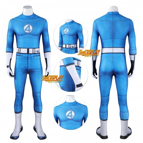 Spandex Printed - Mister Fantastic Cosplay Costume The Fantastic Four Suit Printed Edition