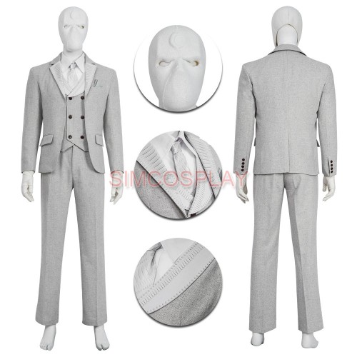 Moon Knight Mr Knight Cosplay Costume White Cosplay Suit V2