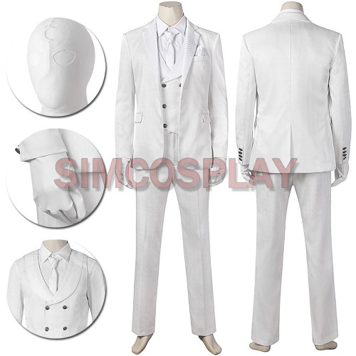 Moon Knight White Suit Full Set Of  Mr Knight Cosplay Costume