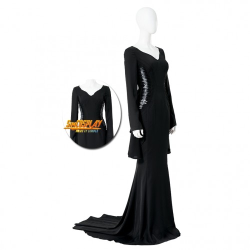 Morticia Addams Cosplay Costume Black Suit 2022