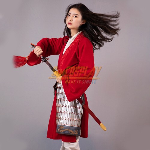 Mulan Cosplay Costumes 2020 New Mulan Female Chinese Style Red Cosplay Suit