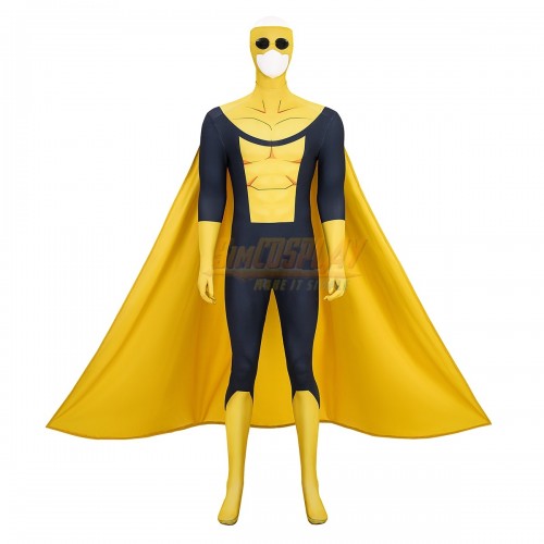 Invincible Sinister Mark Yellow Cosplay Suit With Cape