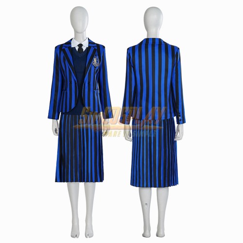 Nevermore Academy Uniform Blue/Purple Edition Cosplay Costume For Female