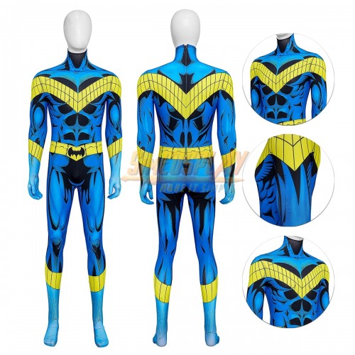 New Titans Nightwing Costume Comic-Style Printed Jumpsuit Cosplay Suit