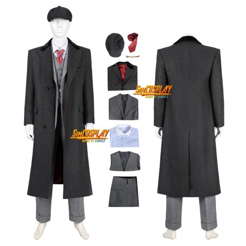Peaky Blinders S6 Tommy Shelby Cosplay Costume Long Coat Top Level