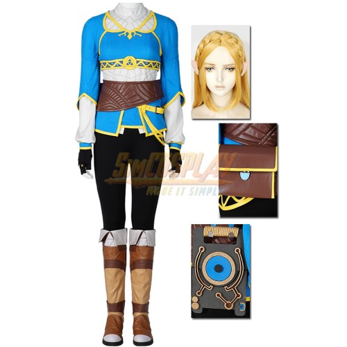 Princess Zelda Cosplay Costume Classic Suit With Cosplay Wig Set