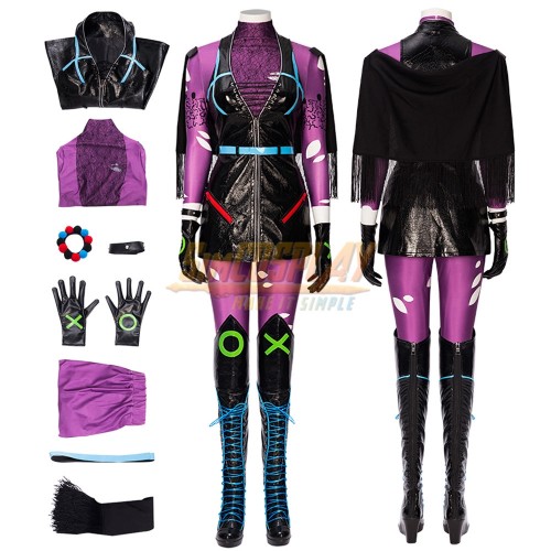 Punchline Alexis Kaye Cosplay Costumes Purple Suit Top Level