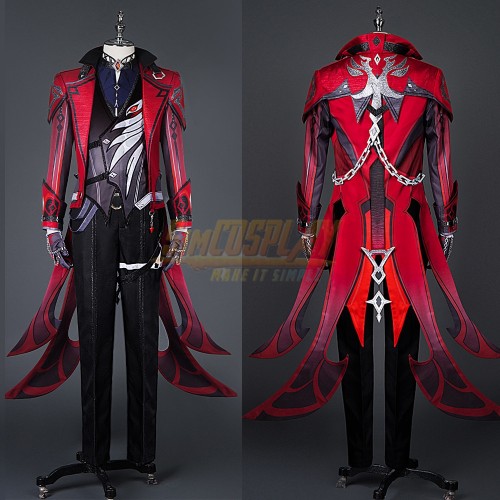 Red Dead of Night Diluc Cosplay Costume Genshin Impact Suit