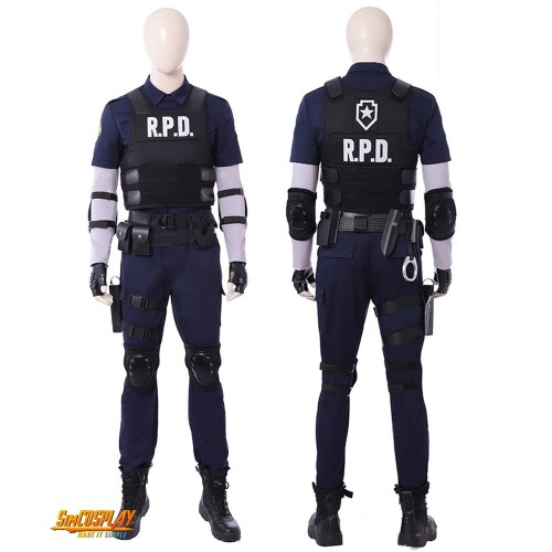 Resident Evil 2 Remake Cosplay Leon R.P.D. Suit Cosplay Costume Top Level