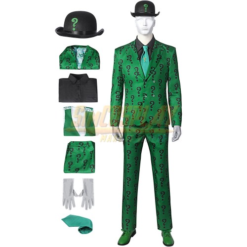 Riddler Edward Nygma Cosplay Costumes Green Suit 1960s Batman Edition