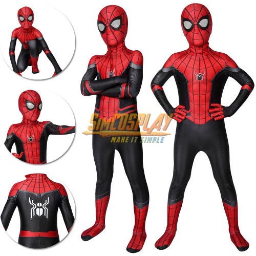 [READY TO SHIP ] SIZE S Kids Spider-man Cosplay Suit Far From Home Black and Red Costume Edition