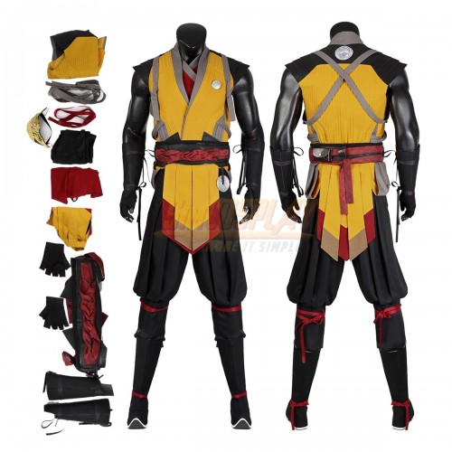 Scorpion Mortal Kombat 1 Cosplay Costume Scorpion Yellow Cosplay Suit