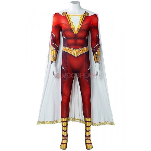 Billy Batson Cosplay Costumes Spandex Printed Edition