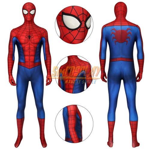 Spider-man Cosplay Costume PS4 Game Classic Suit Repaired Version