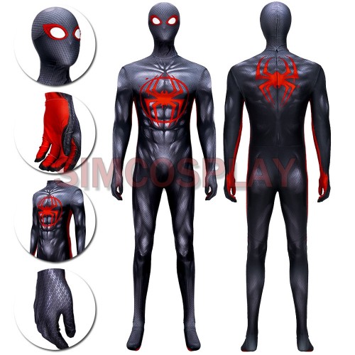 Spider-man Miles Morales Black Spider Suit Across the Spider-Verse Cosplay Edition
