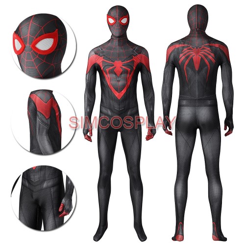 Spider-Man Miles Morales Cosplay Suit Black Spider Suit PS5 Edition