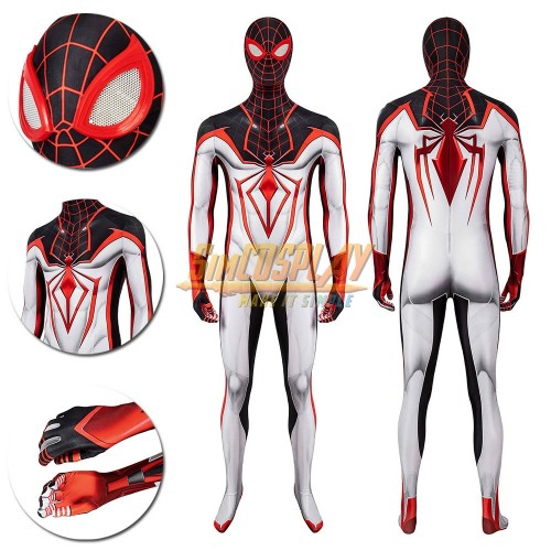 Spider-man Tracksuit The Latest Spiderman Miles Morales White Cosplay Costume