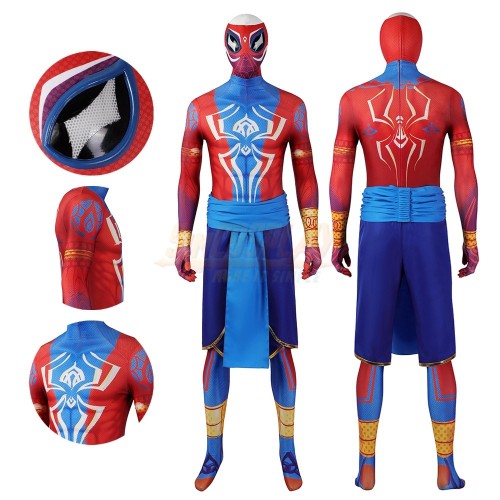 Spider Man India Pavitr Prabhakar Printed Cosplay Costume Suit