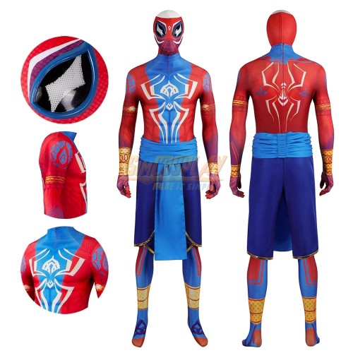 Spider Man India Pavitr Prabhakar Printed Cosplay Costume Suit