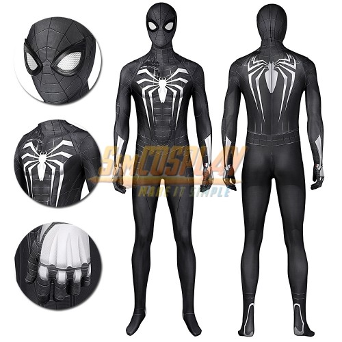 <<READY TO SHIP>> Size L Spiderman Symbiote Black Cosplay Suit Spider Man Miles Morales PS5 Edition