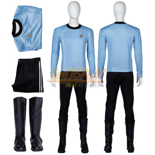 Star Trek New Worlds Male Starfleet Cosplay Uniforms Blue V1