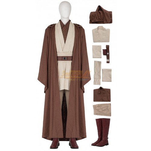 Star Wars Obi-Wan Kenobi Cosplay Costumes Jedi Master Robes Top Level