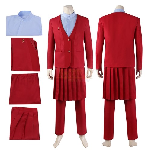 The Ballad of Songbirds and Snakes Snow Cosplay Costume Red Suit