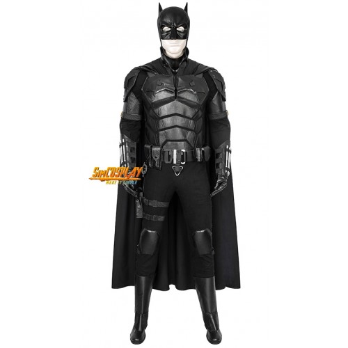 The Bruce Wayne 2022 Cosplay Costumes Leather Batsuit