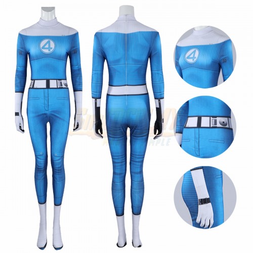 Spandex Printed - The Fantastic 4 First Steps Sue Storm Cosplay Costume 3D Printed Suit For Ladies