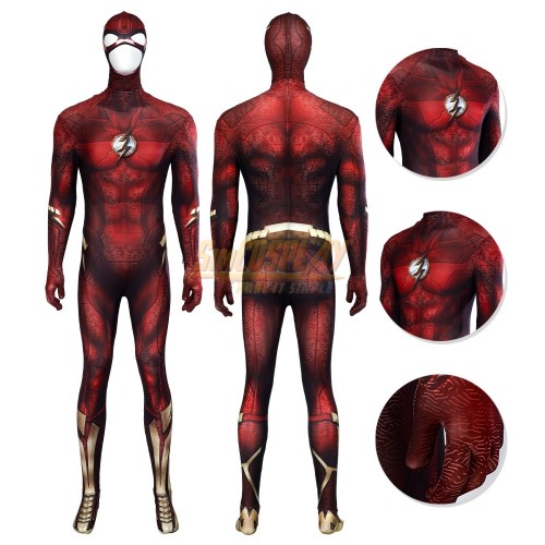 The Flash Cosplay Costume Printed Darker Color Edition