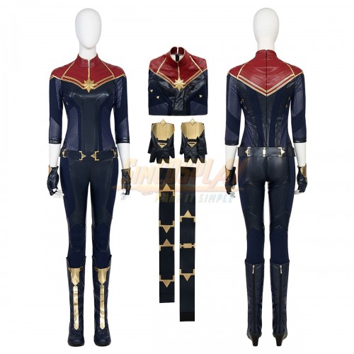 The Marvels Captain Marvel 2 Cosplay Costume Leather Suit Top Level