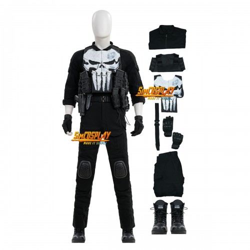 The Punisher Frank Castle Skull Suit One Last Kill Cosplay Costume