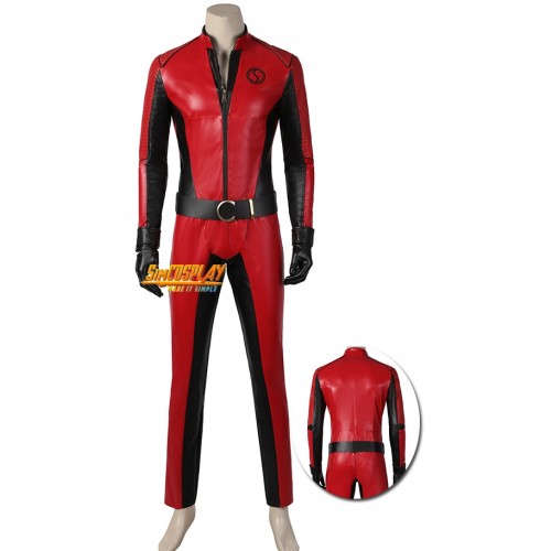 The Umbrella Academy S3 Ben 2 Leather Red Cosplay Costume