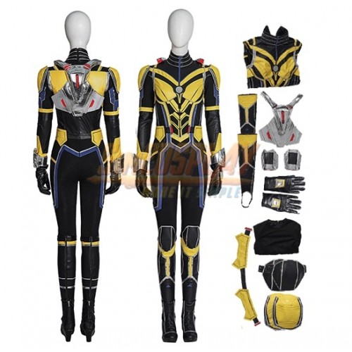 The Wasp Cosplay Costume Quantumania Yellow Suit Top Level V3