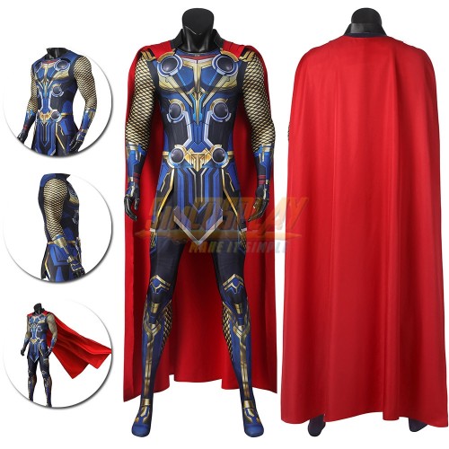 Thor Love And Thunder Cosplay Costume HD Printed Suit With Cape