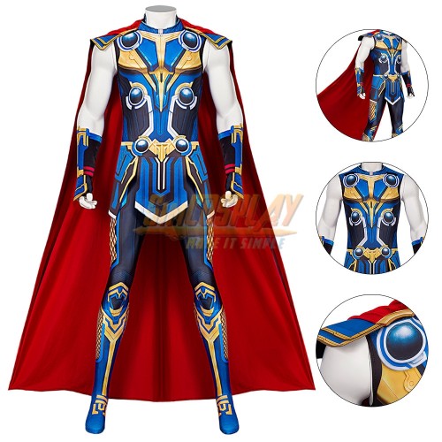 Thor Love and Thunder Cosplay Printed Costume With Cape