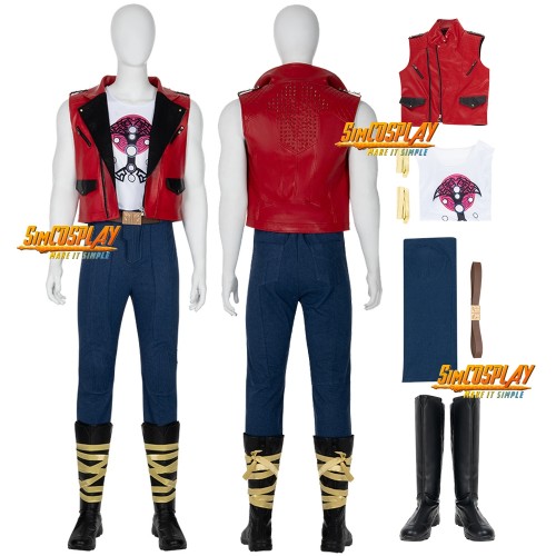 Thor Love and Thunder New Look Red Leather Vest Cosplay Costume V2