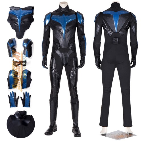 Titans Nightwing Costume Dick Grayson Leather Cosplay Suit Top Level Ver.2