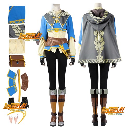 TOTK Princess Zelda Cosplay Costume With Boots and Wig V3