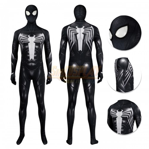 Venom Printed Cosplay Suit Black Spiderman Costumes For Halloween