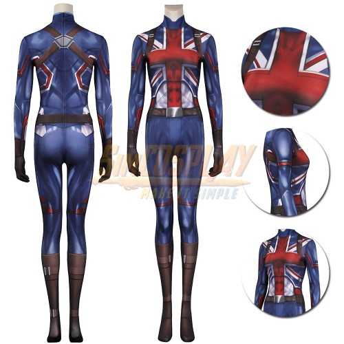 What If Captain Carter Peggy Carter Cosplay Costume Printed Suit