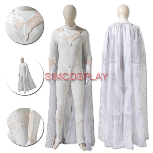 White Vision Cosplay Costumes WandaVision Dress Up Suit Custom Size Supported