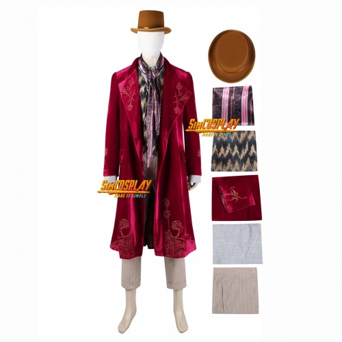 Willy Wonka Cosplay Costume Chocolate Factory Cosplay Suit Ver.2