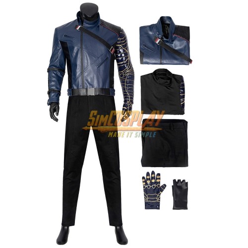 Winter Soldier Costume The Falcon and the Winter Soldier Bucky Barnes Leather Cosplay Suit Ver.2