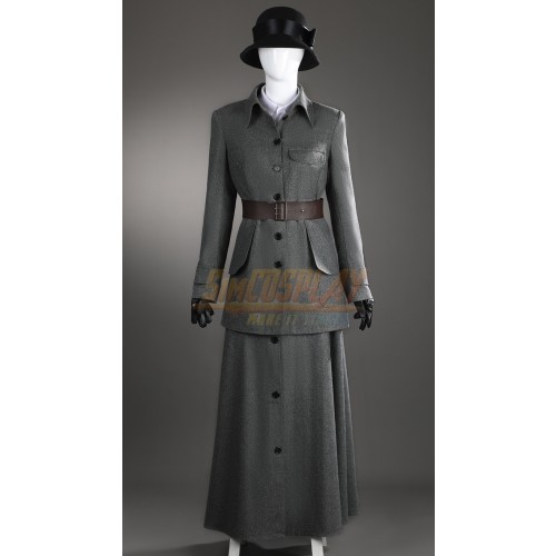 WW1984 Diana Prince Gray Trench Coat Cosplay Costume