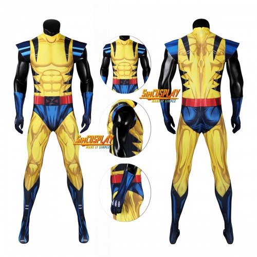 X Men 97 Wolverine Cosplay Costume Printed Spandex Suit