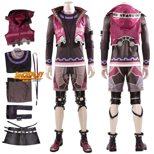 Xenoblade Shulk Cosplay Costume Xenoblade Chronicles Shulk Red Leather Cosplay Suit
